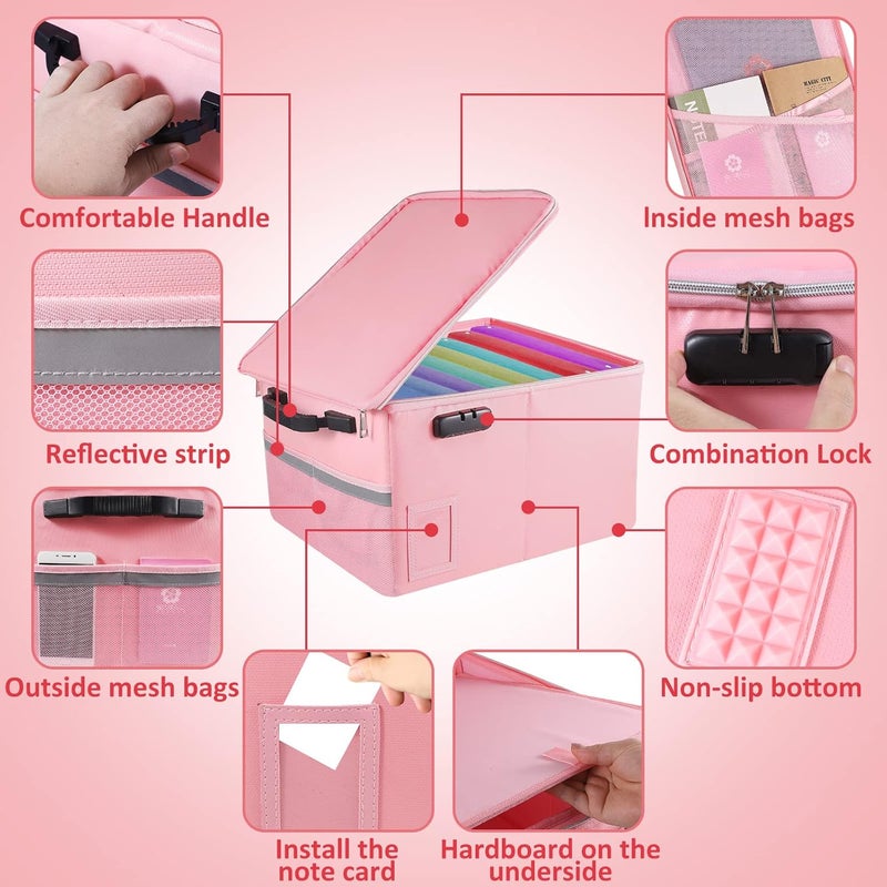 TOMKID Fireproof File Cabinet with Lock, Fireproof Document Organizer Collapsible File Box Filing Cabinet with Handle for Letter Legal Folder Certifications - Image 4